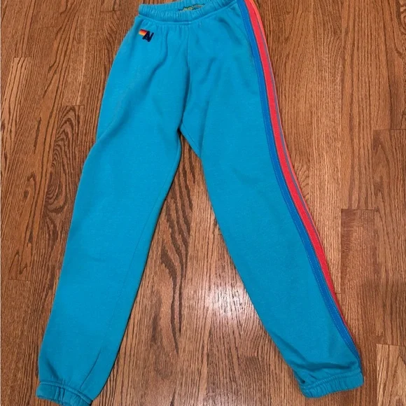Aviator Nation Sweatpants w/Rainbow Stripes - Picture 2 of 4